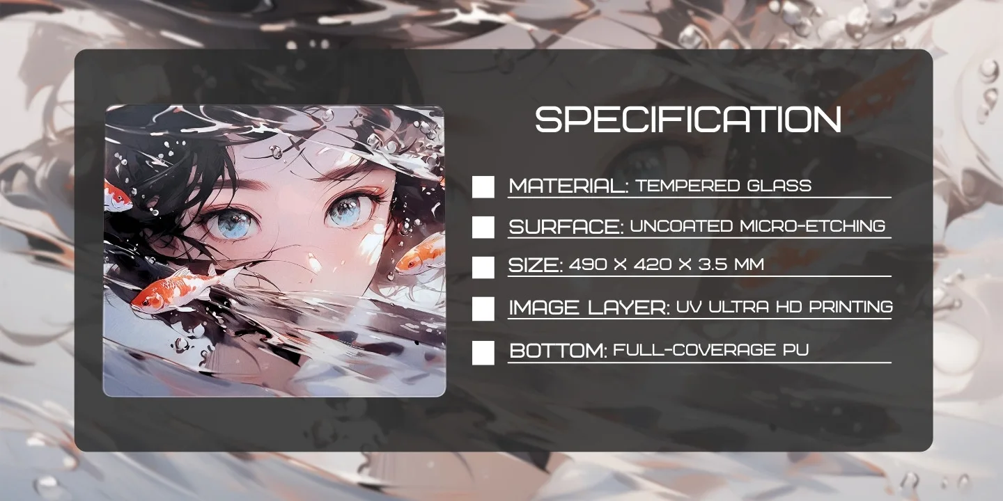 Ethereal Koi 9 glass mousepad description banner 5