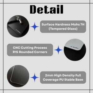 glass mousepad detail