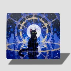 glass mousepad magic cat