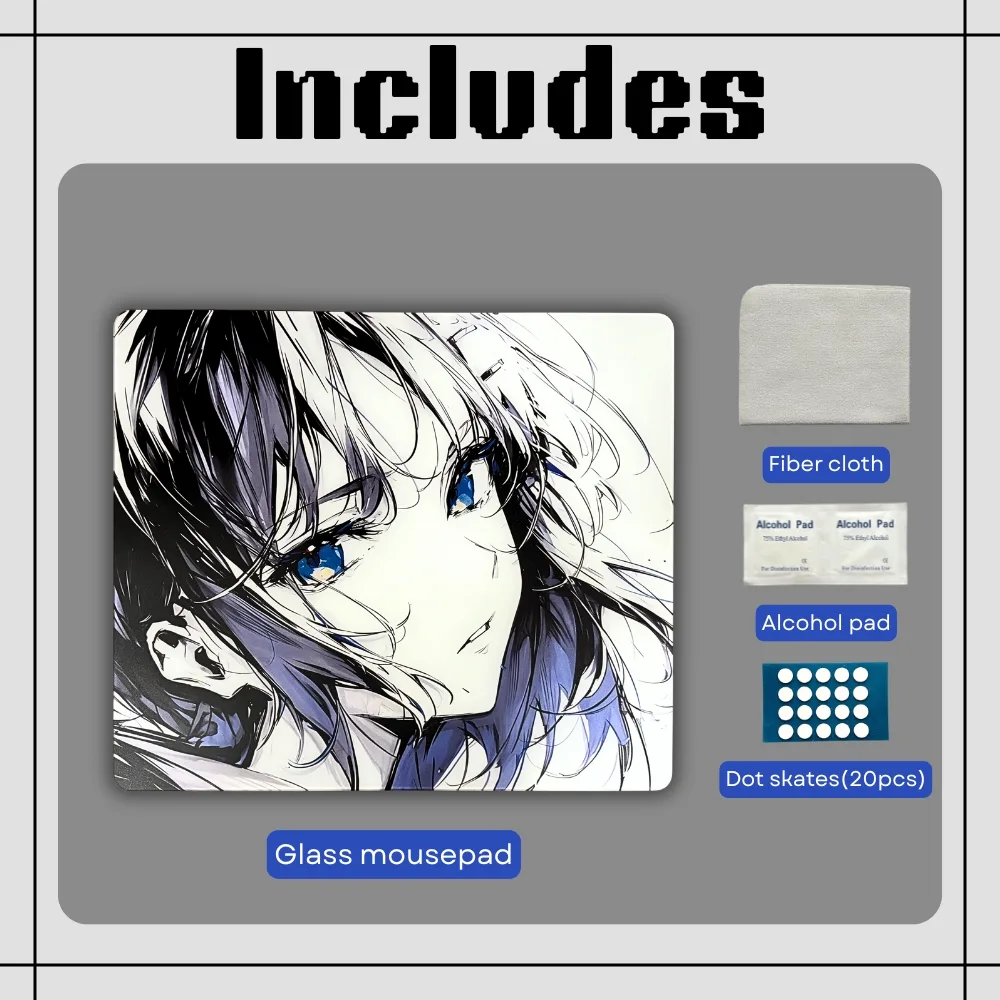 glass mousepad package includes 9